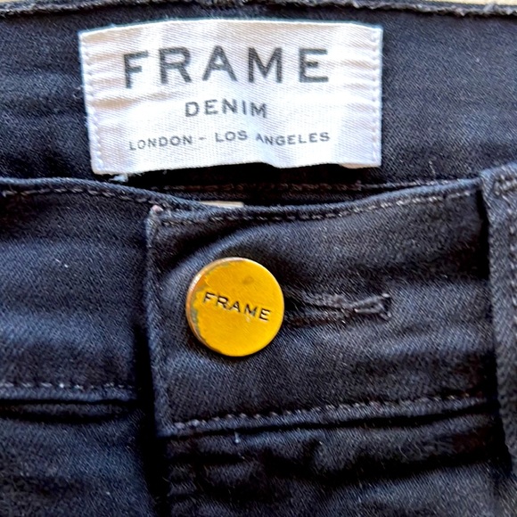 Straight frayed high-rise straight-leg jeans size 28 in excellent condition - Picture 12 of 12